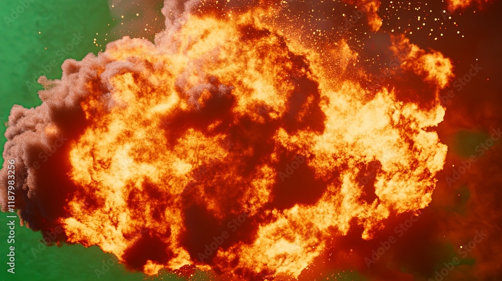 Obraz premium Fiery Explosion: A Dramatic, Intense Blaze Image