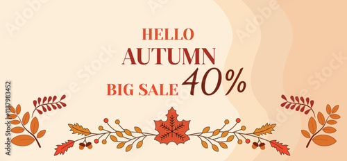 sale autumn background vintage vector minimalist abstract design