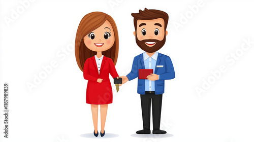 Happy Couple Exchanging Keys: New Home, New Life!