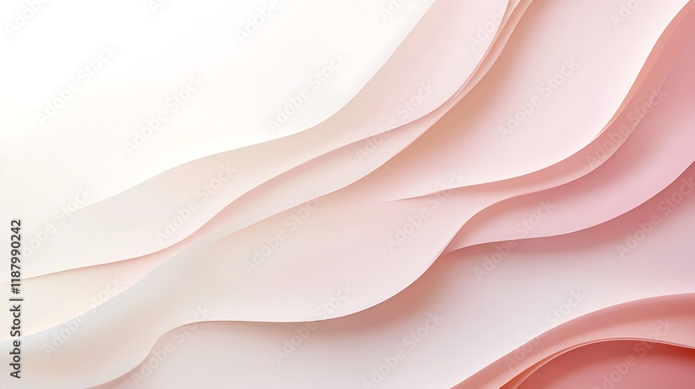 Obraz premium Abstract Pink Waves Soft Paper Background Design