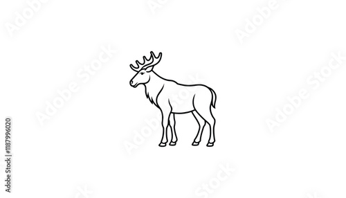 moose logo, design, art, logo design, minimalist, line art