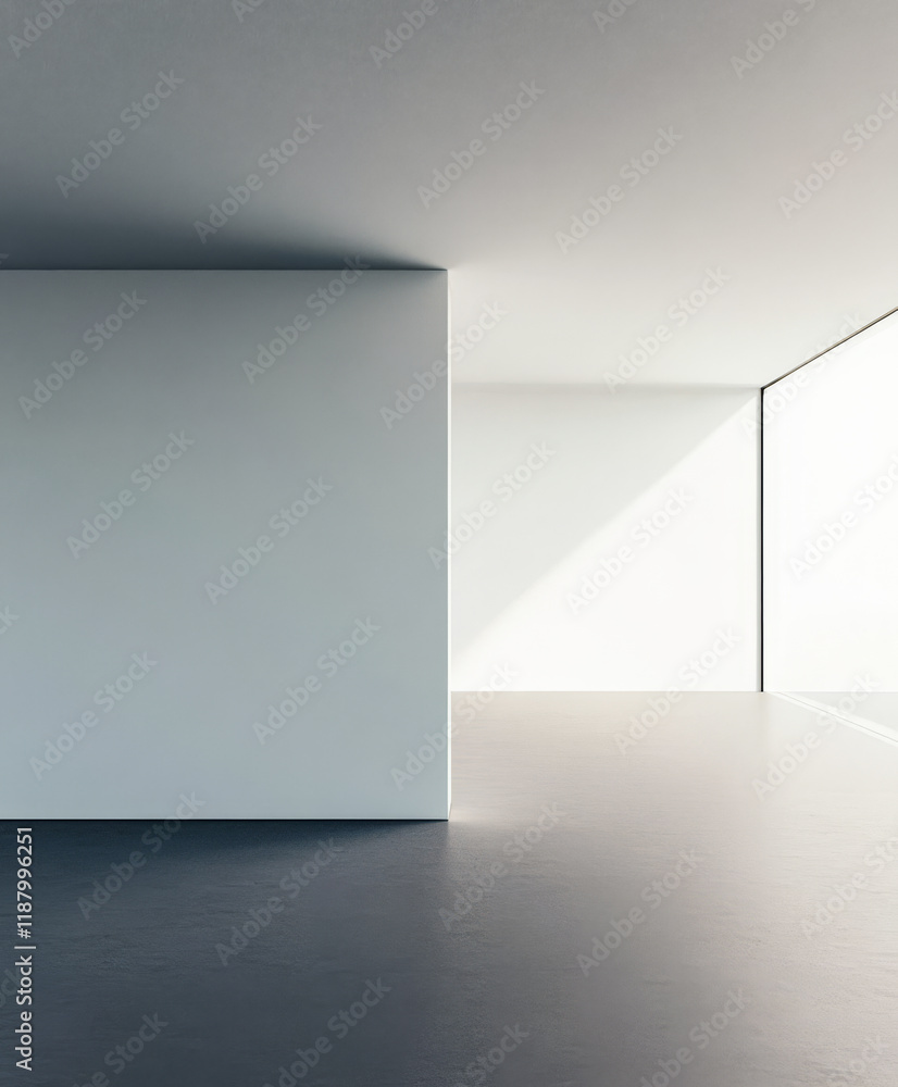 Minimalist interior design with soft light and clean lines in a modern space Minimalist interior design with soft light and clean lines in a modern space