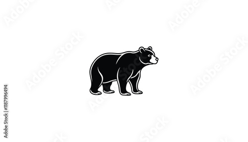black bear logo, design, art, logo design, minimalist, line art