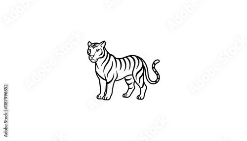 tiger logo, design, art, logo design, minimalist, line art