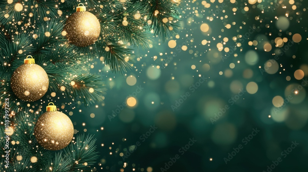 A beautiful vector illustration of fir branches with shimmering Christmas balls, ideal for creating a festive holiday background for digital or print use. A beautiful vector illustration of fir branches with shimmering Christmas balls, ideal for creating a festive holiday background for digital or print use.