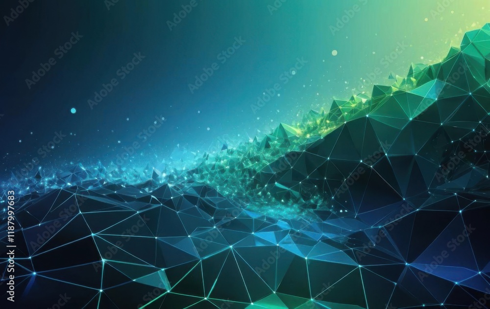 Obraz premium Green background image, light, lighting, gradation, space, digital, texture, banner