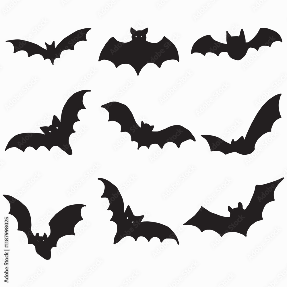 Fototapeta premium bat vampire wing halloween silhouette illustrations