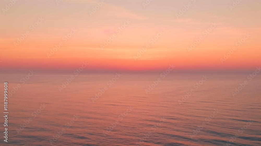 Obraz premium Serene Ocean Sunset Peaceful Pink Hues