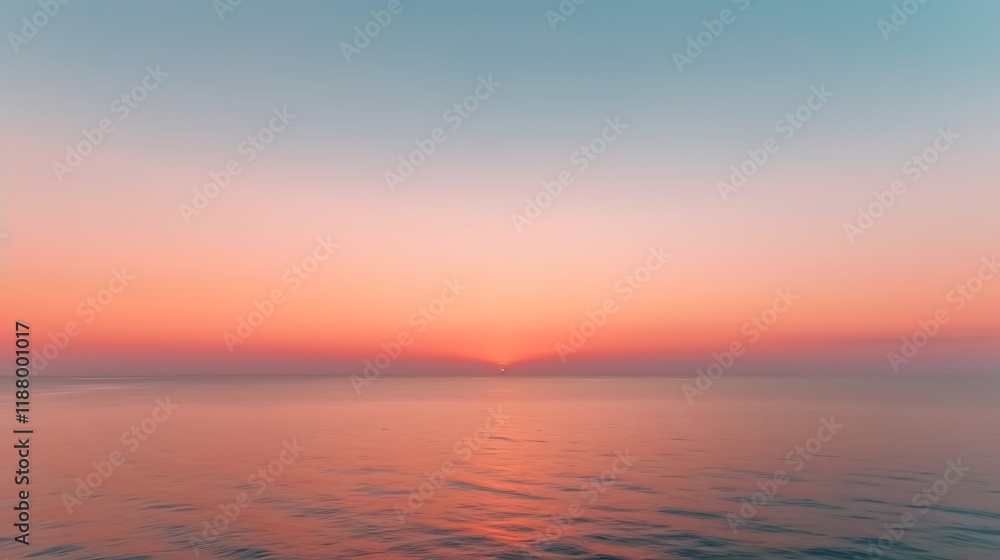 Fototapeta premium Serene Sunset Over Calm Ocean Waters