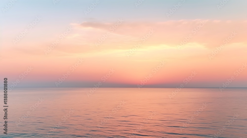 Fototapeta premium Serene Sunset Over Calm Ocean Waters