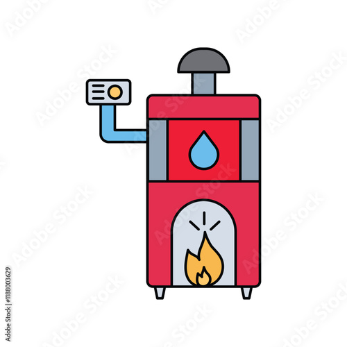 water heater lineal color line icon with white background vector stock illustration