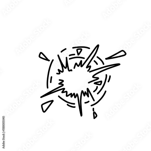 Cartoon doodle bomb explosion