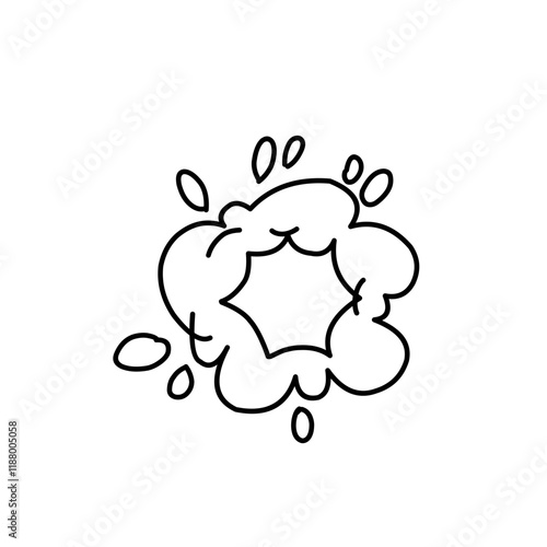 Cartoon doodle bomb explosion