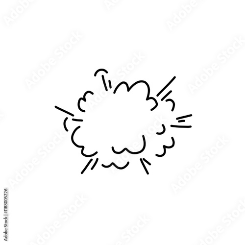 Cartoon doodle bomb explosion