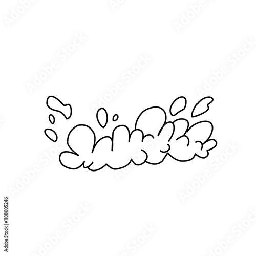 Cartoon doodle bomb explosion