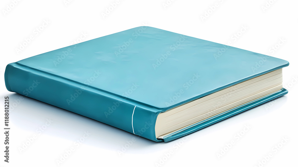 Sky Blue Notebook Against White Background, Simplicity and Organization Focused Sky Blue Notebook Against White Background, Simplicity and Organization Focused