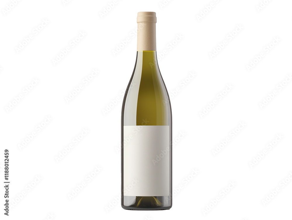 Minimalist Wine Bottle with Blank Label on Transparent Background for Branding and Design Minimalist Wine Bottle with Blank Label on Transparent Background for Branding and Design