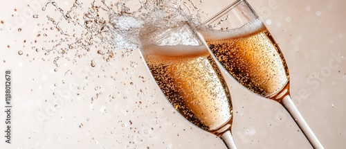 Sparkling Champagne Toast  Celebration  Festive Drinks  Bubbles photo