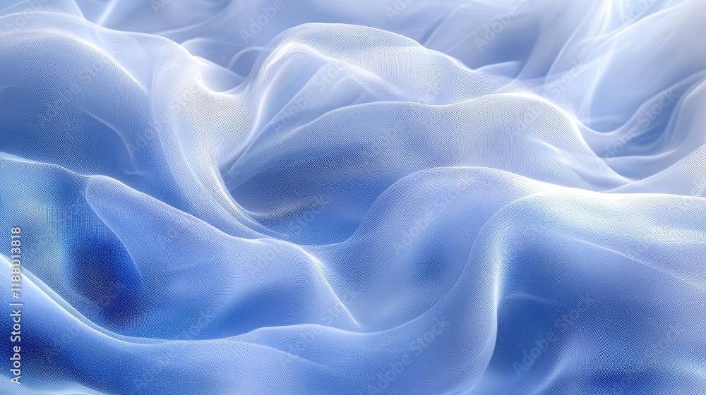 Obraz premium Abstract Blue Fabric Draped Softly In Waves