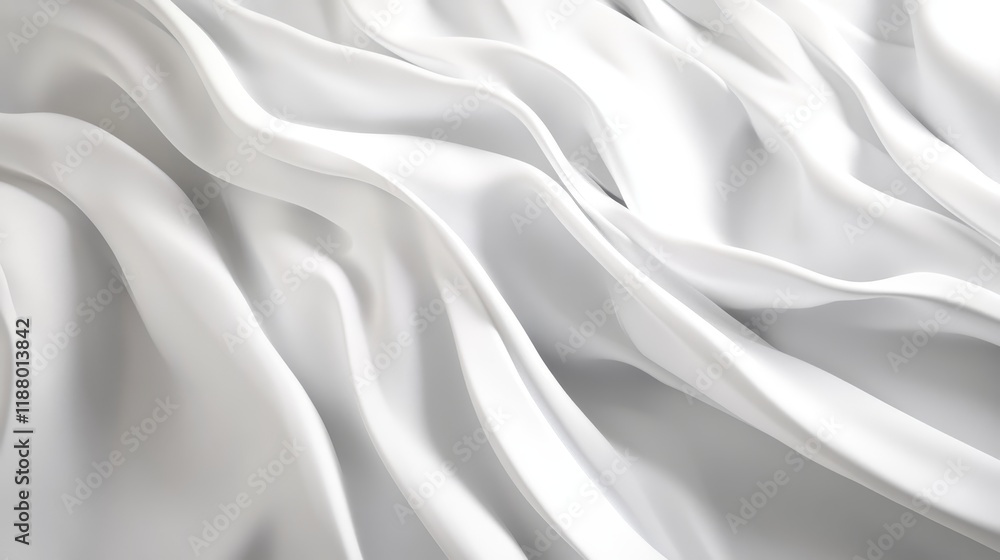 Elegant white fabric waves creating a serene abstract texture Elegant white fabric waves creating a serene abstract texture