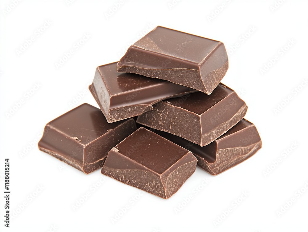 Dark Chocolate Chunks Piled High: A Close-Up Sweet Treat Dark Chocolate Chunks Piled High: A Close-Up Sweet Treat