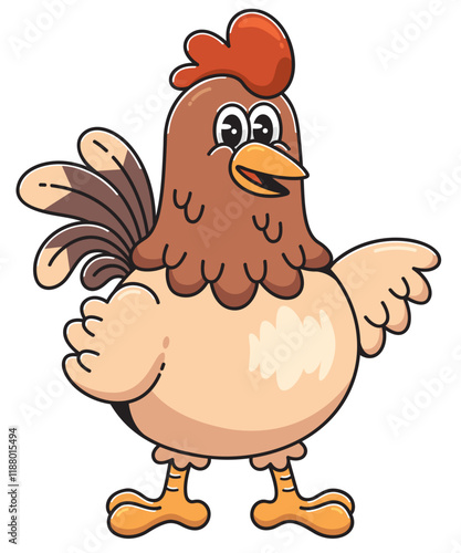 Cartoon Cute Chicken Character Illustration