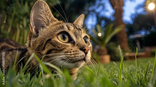 Wallpaper Mural Adorable Tabby Cat in Green Grass  Outdoor Pet Portrait Torontodigital.ca