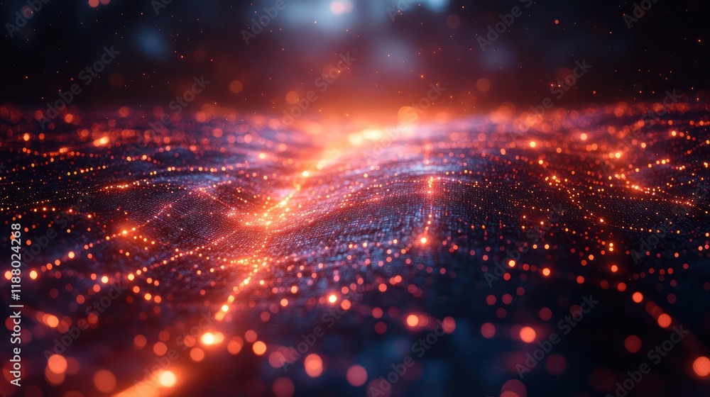 Obraz premium Abstract digital grid with glowing nodes