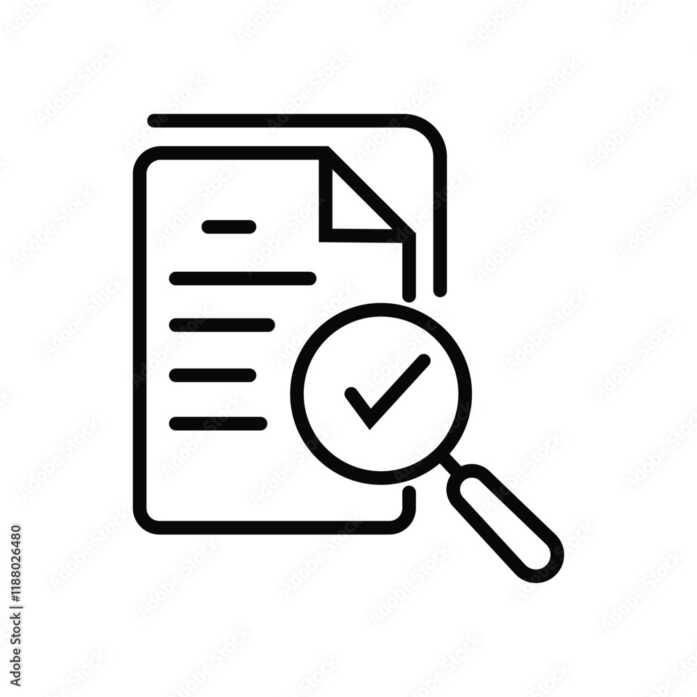 magnifying glass like check assess. scrutiny plan, verify service critique process and annual examination concept. flat style logotype graphic magnifying glass like check assess. scrutiny plan, verify service critique process and annual examination concept. flat style logotype graphic
