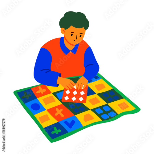 A flat illustration of quilting character