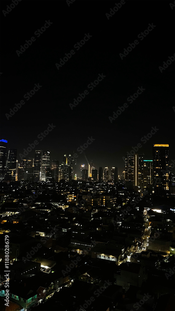 Fototapeta premium jakarta indonesia city building beauty in the night