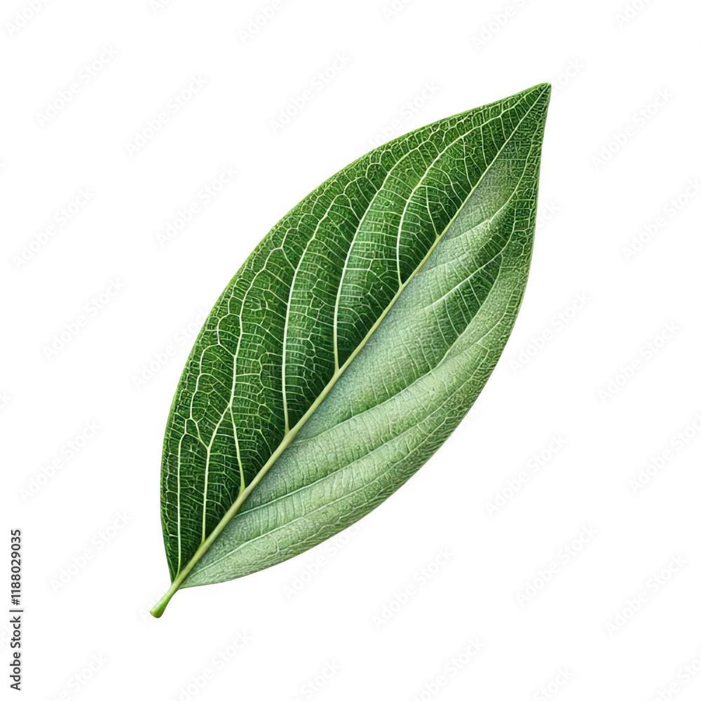 Fototapeta premium Willow leaf isolated on transparent background