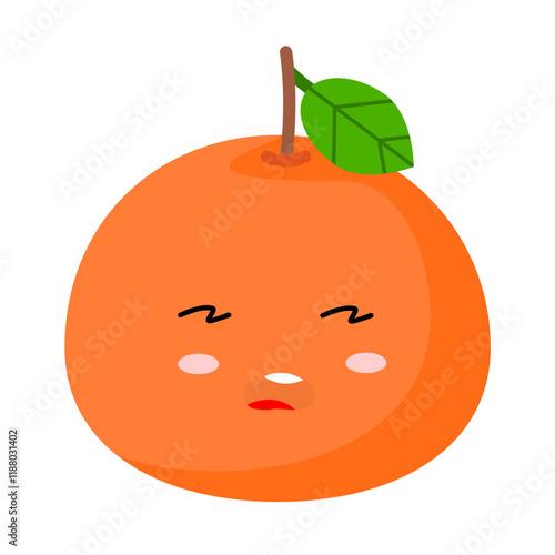 orange mascot character illustration dizzy expression