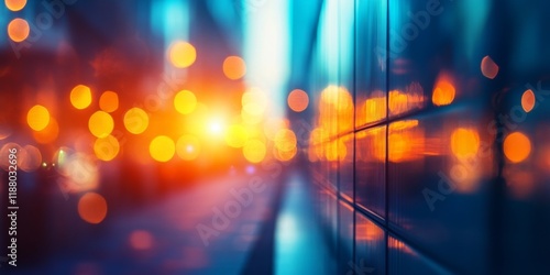 Abstract colorful lights in motion creating dynamic bokeh effect