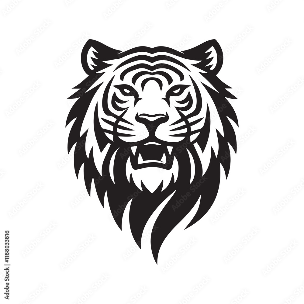Fototapeta premium head of tiger silhouette vector illustration