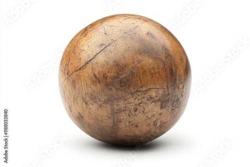 Wooden spherical ball with rustic texture