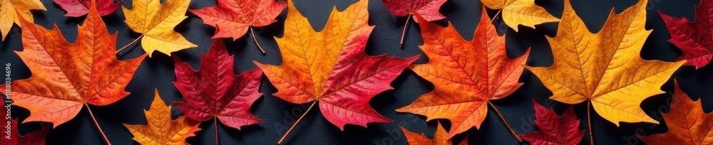 Obraz premium Vibrant autumn leaves, various shapes & colors , leaf pile, maple leaves, design element