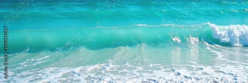Azure turquoise ocean water, white wave foam texture, surf, crest, ocean wave