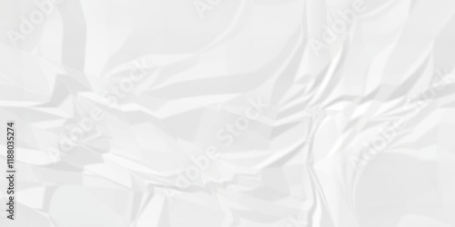 White wrinkly backdrop paper background. panorama craft wrinkly paper texture background, crumpled pattern texture. paper crumpled texture. white fabric crushed textured crumpled.