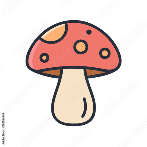 red mushroom icon sign and symbol. mushroom color icon for website design and mobile app