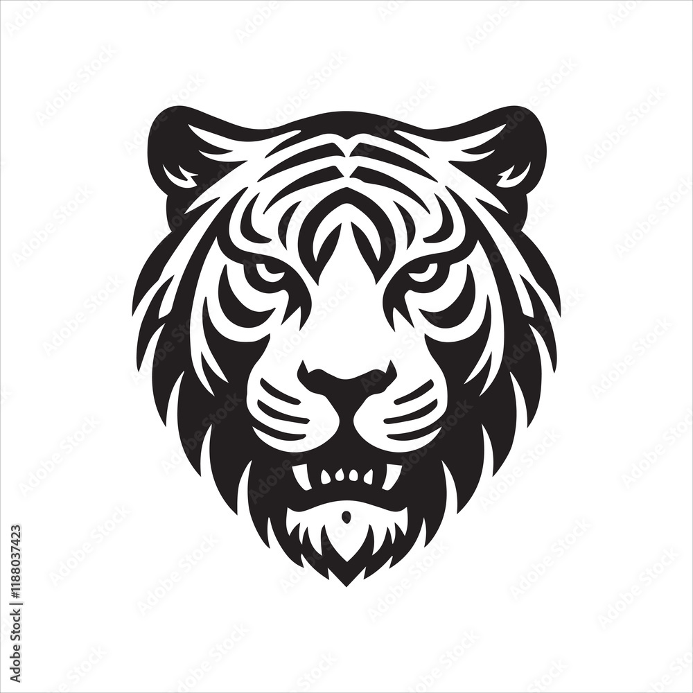 Fototapeta premium head of tiger silhouette vector illustration