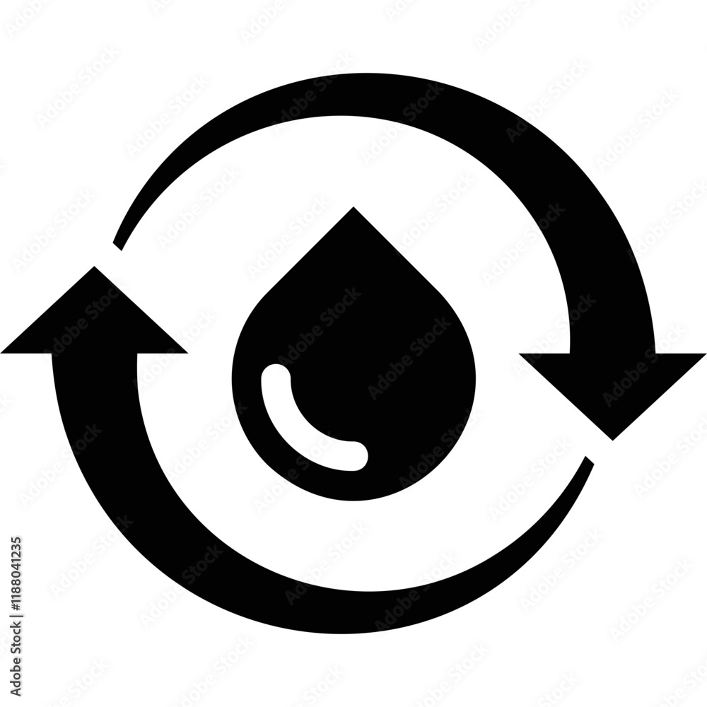 Simple vector icon water recycling Simple vector icon water recycling