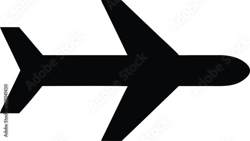 Airplane Silhouette on White Background