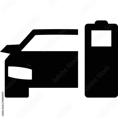 Simple vector icon electric car