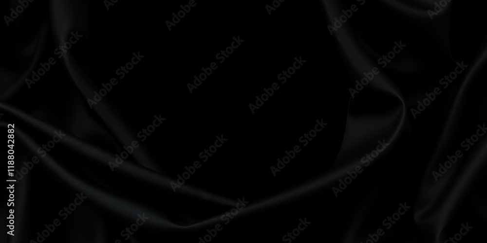 Obraz premium A Dramatic Black Satin Drape with Smooth Curves and Elegant Folds for a Luxurious Background