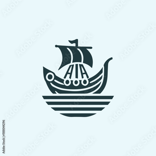 Drakkar Ship Logo