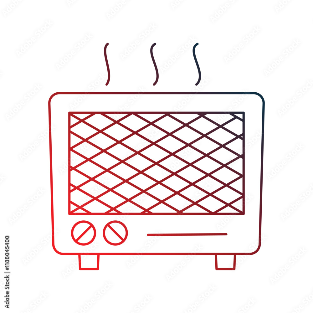 Fototapeta premium heater gradient outline icon with white background vector stock illustration