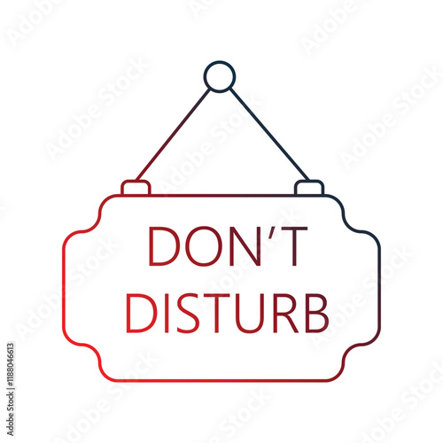 do not disturb gradient outline icon with white background vector stock illustration