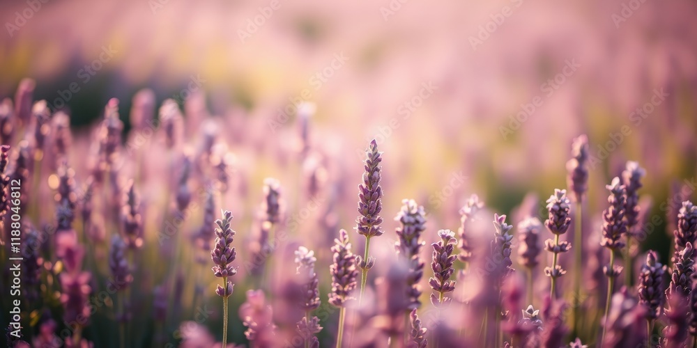 Obraz premium A Gentle Breeze Whispers Through a Field of Lavender, Creating a Tranquil and Dreamy Atmosphere