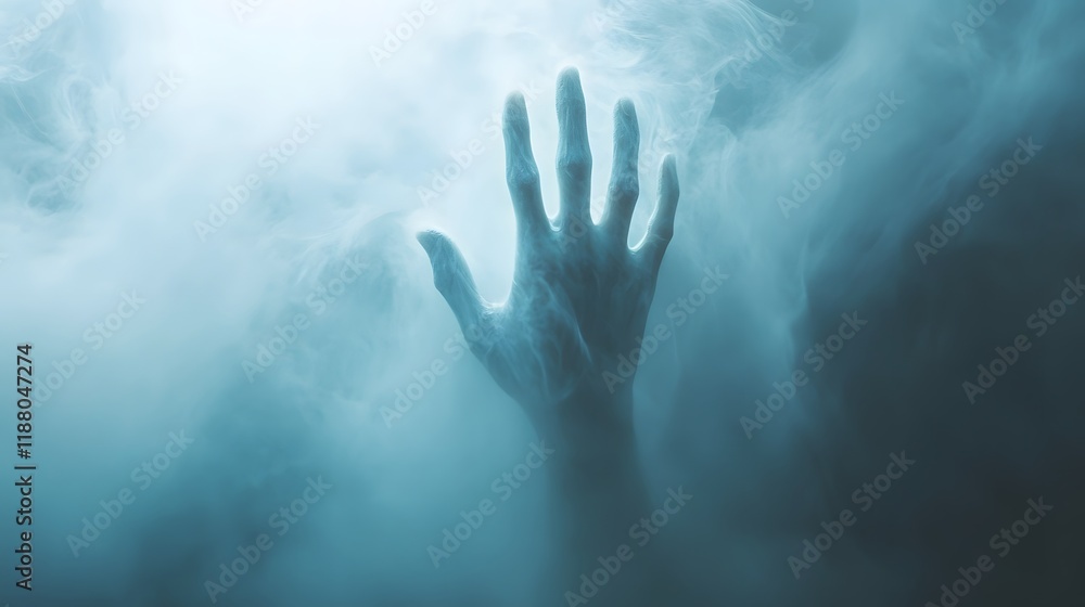 A Hand Reaching From Smoky Mist A Hand Reaching From Smoky Mist